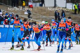 19.12.2021, Dresden, Germany (GER): Lucas Chanavat (FRA), Ludek Seller (CZE), Jovian Hediger (SUI), Valerio Grond (SUI), Michal Novak (CZE), (l-r) - FIS world cup cross-country, team sprint, Dresden (GER). www.nordicfocus.com. © Tumashov/NordicFocus. Every downloaded picture is fee-liable.