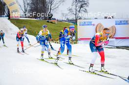 19.12.2021, Dresden, Germany (GER): Jasmi Joensuu (FIN), Anamarija Lampic (SLO), Julie Myhre (NOR-II), (l-r) - FIS world cup cross-country, team sprint, Dresden (GER). www.nordicfocus.com. © Tumashov/NordicFocus. Every downloaded picture is fee-liable.