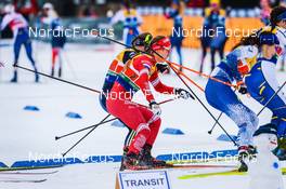 19.12.2021, Dresden, Germany (GER): Anne Winkler (GER), Hristina Matsokina (RUS), Jasmin Kahara (FIN), (l-r) - FIS world cup cross-country, team sprint, Dresden (GER). www.nordicfocus.com. © Tumashov/NordicFocus. Every downloaded picture is fee-liable.