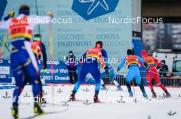 19.12.2021, Dresden, Germany (GER): Richard Jouve (FRA), Alexander Bolshunov (RUS), (l-r) - FIS world cup cross-country, team sprint, Dresden (GER). www.nordicfocus.com. © Tumashov/NordicFocus. Every downloaded picture is fee-liable.