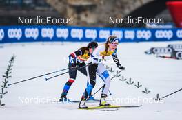 19.12.2021, Dresden, Germany (GER): Petra Hyncicova (CZE), Mariel Merlii Pulles (EST), (l-r) - FIS world cup cross-country, team sprint, Dresden (GER). www.nordicfocus.com. © Tumashov/NordicFocus. Every downloaded picture is fee-liable.