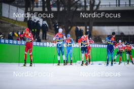 19.12.2021, Dresden, Germany (GER): Andrew Young (GBR), Federico Pellegrino (ITA), Even Northug (NOR-II), Valerio Grond (SUI), (l-r) - FIS world cup cross-country, team sprint, Dresden (GER). www.nordicfocus.com. © Tumashov/NordicFocus. Every downloaded picture is fee-liable.