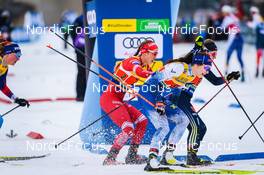 19.12.2021, Dresden, Germany (GER): Hristina Matsokina (RUS), Jasmin Kahara (FIN), Anne Winkler (GER), (l-r) - FIS world cup cross-country, team sprint, Dresden (GER). www.nordicfocus.com. © Tumashov/NordicFocus. Every downloaded picture is fee-liable.