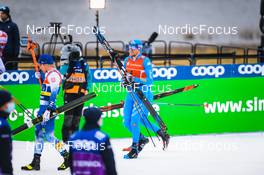 19.12.2021, Dresden, Germany (GER): Lauri Vuorinen (FIN), Francesco De Fabiani (ITA), (l-r) - FIS world cup cross-country, team sprint, Dresden (GER). www.nordicfocus.com. © Tumashov/NordicFocus. Every downloaded picture is fee-liable.