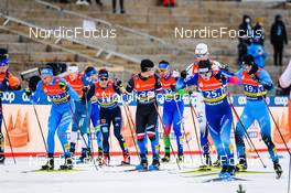 19.12.2021, Dresden, Germany (GER): Simone Mocellini (ITA-II), Anian Sossau (GER), Michal Novak (CZE), Valerio Grond (SUI), Lucas Chanavat (FRA), (l-r) - FIS world cup cross-country, team sprint, Dresden (GER). www.nordicfocus.com. © Tumashov/NordicFocus. Every downloaded picture is fee-liable.