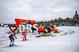 19.12.2021, Dresden, Germany (GER): Jessie Diggins (USA), Hristina Matsokina (RUS), (l-r) - FIS world cup cross-country, team sprint, Dresden (GER). www.nordicfocus.com. © Tumashov/NordicFocus. Every downloaded picture is fee-liable.