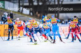 19.12.2021, Dresden, Germany (GER): Magni Smedaas (NOR-II), Greta Laurent (ITA), (l-r) - FIS world cup cross-country, team sprint, Dresden (GER). www.nordicfocus.com. © Tumashov/NordicFocus. Every downloaded picture is fee-liable.