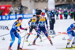 19.12.2021, Dresden, Germany (GER): Katerina Janatova (CZE), Hannah Halvorsen (USA-II), (l-r) - FIS world cup cross-country, team sprint, Dresden (GER). www.nordicfocus.com. © Tumashov/NordicFocus. Every downloaded picture is fee-liable.