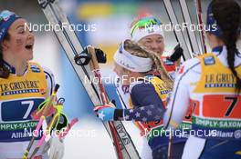 19.12.2021, Dresden, Germany (GER): (l-r), Moa Lundgren (SWE-II), Jessie Diggins (USA), Jonna Sundling (SWE) - FIS world cup cross-country, team sprint, Dresden (GER). www.nordicfocus.com. © Tumashov/NordicFocus. Every downloaded picture is fee-liable.