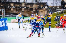 19.12.2021, Dresden, Germany (GER): Anni Alakoski (FIN-II), Julia Kern (USA), Lena Quintin (FRA), (l-r) - FIS world cup cross-country, team sprint, Dresden (GER). www.nordicfocus.com. © Tumashov/NordicFocus. Every downloaded picture is fee-liable.