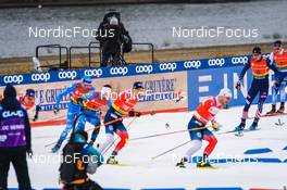19.12.2021, Dresden, Germany (GER): Kevin Bolger (USA), Juuso Haarala (FIN), (l-r) - FIS world cup cross-country, team sprint, Dresden (GER). www.nordicfocus.com. © Tumashov/NordicFocus. Every downloaded picture is fee-liable.