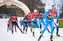 19.12.2021, Dresden, Germany (GER): Graham Ritchie (CAN), Logan Hanneman (USA-II), Andrew Young (GBR), Lucas Chanavat (FRA), (l-r) - FIS world cup cross-country, team sprint, Dresden (GER). www.nordicfocus.com. © Tumashov/NordicFocus. Every downloaded picture is fee-liable.