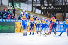 19.12.2021, Dresden, Germany (GER): Jessie Diggins (USA), Anni Alakoski (FIN-II), Julia Kern (USA), (l-r) - FIS world cup cross-country, team sprint, Dresden (GER). www.nordicfocus.com. © Tumashov/NordicFocus. Every downloaded picture is fee-liable.