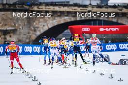 19.12.2021, Dresden, Germany (GER): Laurien Van Der Graaff (SUI), Mathilde Myhrvold (NOR), Coletta Rydzek (GER), Maja Dahlqvist (SWE), (l-r) - FIS world cup cross-country, team sprint, Dresden (GER). www.nordicfocus.com. © Tumashov/NordicFocus. Every downloaded picture is fee-liable.