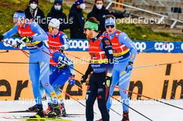 19.12.2021, Dresden, Germany (GER): Simone Mocellini (ITA-II), Anian Sossau (GER), Michael Hellweger (ITA-II), Thomas Bing (GER), (l-r) - FIS world cup cross-country, team sprint, Dresden (GER). www.nordicfocus.com. © Tumashov/NordicFocus. Every downloaded picture is fee-liable.