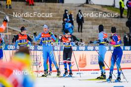 19.12.2021, Dresden, Germany (GER): Anian Sossau (GER), Simone Mocellini (ITA-II), Michal Novak (CZE), Lucas Chanavat (FRA), Valerio Grond (SUI), (l-r) - FIS world cup cross-country, team sprint, Dresden (GER). www.nordicfocus.com. © Tumashov/NordicFocus. Every downloaded picture is fee-liable.