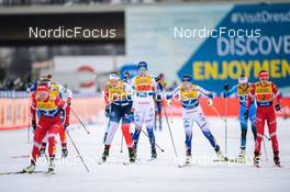 19.12.2021, Dresden, Germany (GER): Mathilde Myhrvold (NOR), Moa Lundgren (SWE-II), Hristina Matsokina (RUS), (l-r) - FIS world cup cross-country, team sprint, Dresden (GER). www.nordicfocus.com. © Tumashov/NordicFocus. Every downloaded picture is fee-liable.