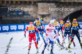 19.12.2021, Dresden, Germany (GER): Laurien Van Der Graaff (SUI), Mathilde Myhrvold (NOR), Coletta Rydzek (GER), (l-r) - FIS world cup cross-country, team sprint, Dresden (GER). www.nordicfocus.com. © Tumashov/NordicFocus. Every downloaded picture is fee-liable.