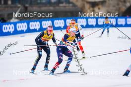 19.12.2021, Dresden, Germany (GER): Laura Gimmler (GER-II), Jessie Diggins (USA), (l-r) - FIS world cup cross-country, team sprint, Dresden (GER). www.nordicfocus.com. © Tumashov/NordicFocus. Every downloaded picture is fee-liable.