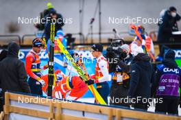 19.12.2021, Dresden, Germany (GER): Even Northug (NOR-II), Thomas Helland Larsen (NOR-II), (l-r) - FIS world cup cross-country, team sprint, Dresden (GER). www.nordicfocus.com. © Tumashov/NordicFocus. Every downloaded picture is fee-liable.