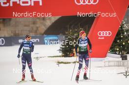 17.12.2021, Dresden, Germany (GER): (l-r), Julia Kern (USA), Hailey Swirbul (USA) - FIS world cup cross-country, training, Dresden (GER). www.nordicfocus.com. © Tumashov/NordicFocus. Every downloaded picture is fee-liable.