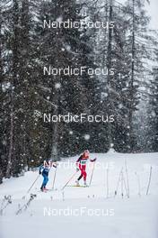 29.12.2021, Lenzerheide, Switzerland (SUI): Nadja Kaelin (SUI), Teresa Stadlober (AUT), (l-r)  - FIS world cup cross-country, tour de ski, 10km women, Lenzerheide (SUI). www.nordicfocus.com. © Modica/NordicFocus. Every downloaded picture is fee-liable.