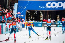 28.12.2021, Lenzerheide, Switzerland (SUI): Paal Golberg (NOR), Roman Furger (SUI), Erik Valnes (NOR), (l-r)  - FIS world cup cross-country, tour de ski, individual sprint, Lenzerheide (SUI). www.nordicfocus.com. © Modica/NordicFocus. Every downloaded picture is fee-liable.