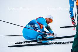 28.12.2021, Lenzerheide, Switzerland (SUI): Mathilde Myhrvold (NOR), Richard Jouve (FRA) - FIS world cup cross-country, tour de ski, individual sprint, Lenzerheide (SUI). www.nordicfocus.com. © Modica/NordicFocus. Every downloaded picture is fee-liable.