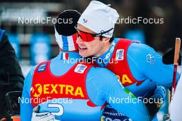 28.12.2021, Lenzerheide, Switzerland (SUI): Richard Jouve (FRA), Lucas Chanavat (FRA), (l-r)  - FIS world cup cross-country, tour de ski, individual sprint, Lenzerheide (SUI). www.nordicfocus.com. © Modica/NordicFocus. Every downloaded picture is fee-liable.