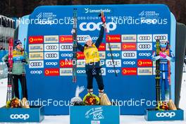 28.12.2021, Lenzerheide, Switzerland (SUI): Mathilde Myhrvold (NOR), Jessie Diggins (USA), Anamarija Lampic (SLO), (l-r) - FIS world cup cross-country, tour de ski, individual sprint, Lenzerheide (SUI). www.nordicfocus.com. © Modica/NordicFocus. Every downloaded picture is fee-liable.