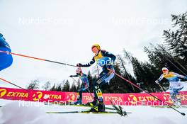 28.12.2021, Lenzerheide, Switzerland (SUI): Coletta Rydzek (GER), Laura Gimmler (GER), Anna Dyvik (SWE), (l-r)  - FIS world cup cross-country, tour de ski, individual sprint, Lenzerheide (SUI). www.nordicfocus.com. © Modica/NordicFocus. Every downloaded picture is fee-liable.
