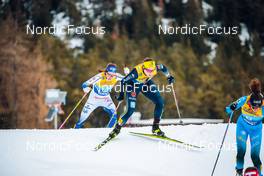 28.12.2021, Lenzerheide, Switzerland (SUI): Coletta Rydzek (GER), Moa Lundgren (SWE), (l-r)  - FIS world cup cross-country, tour de ski, individual sprint, Lenzerheide (SUI). www.nordicfocus.com. © Modica/NordicFocus. Every downloaded picture is fee-liable.