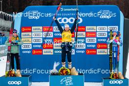 28.12.2021, Lenzerheide, Switzerland (SUI): Mathilde Myhrvold (NOR), Jessie Diggins (USA), Anamarija Lampic (SLO), (l-r) - FIS world cup cross-country, tour de ski, individual sprint, Lenzerheide (SUI). www.nordicfocus.com. © Modica/NordicFocus. Every downloaded picture is fee-liable.