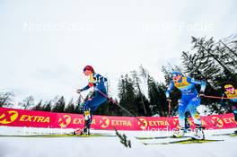28.12.2021, Lenzerheide, Switzerland (SUI): Julia Kern (USA), Anamarija Lampic (SLO), (l-r)  - FIS world cup cross-country, tour de ski, individual sprint, Lenzerheide (SUI). www.nordicfocus.com. © Modica/NordicFocus. Every downloaded picture is fee-liable.
