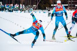 28.12.2021, Lenzerheide, Switzerland (SUI): Richard Jouve (FRA), Lucas Chanavat (FRA), (l-r)  - FIS world cup cross-country, tour de ski, individual sprint, Lenzerheide (SUI). www.nordicfocus.com. © Modica/NordicFocus. Every downloaded picture is fee-liable.