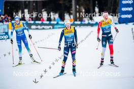 28.12.2021, Lenzerheide, Switzerland (SUI): Jessie Diggins (USA), Anamarija Lampic (SLO), Mathilde Myhrvold (NOR), (l-r)  - FIS world cup cross-country, tour de ski, individual sprint, Lenzerheide (SUI). www.nordicfocus.com. © Modica/NordicFocus. Every downloaded picture is fee-liable.