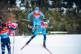 28.12.2021, Lenzerheide, Switzerland (SUI): Renaud Jay (FRA), Davide Graz (ITA), (l-r)  - FIS world cup cross-country, tour de ski, individual sprint, Lenzerheide (SUI). www.nordicfocus.com. © Modica/NordicFocus. Every downloaded picture is fee-liable.