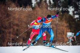 28.12.2021, Lenzerheide, Switzerland (SUI): Valerio Grond (SUI), Artem Maltsev (RUS), (l-r)  - FIS world cup cross-country, tour de ski, individual sprint, Lenzerheide (SUI). www.nordicfocus.com. © Modica/NordicFocus. Every downloaded picture is fee-liable.
