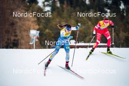 28.12.2021, Lenzerheide, Switzerland (SUI): Krista Parmakoski (FIN), Yulia Stupak (RUS), (l-r)  - FIS world cup cross-country, tour de ski, individual sprint, Lenzerheide (SUI). www.nordicfocus.com. © Modica/NordicFocus. Every downloaded picture is fee-liable.