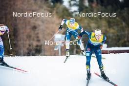28.12.2021, Lenzerheide, Switzerland (SUI): Victoria Carl (GER), Patricija Eiduka (LAT), (l-r)  - FIS world cup cross-country, tour de ski, individual sprint, Lenzerheide (SUI). www.nordicfocus.com. © Modica/NordicFocus. Every downloaded picture is fee-liable.