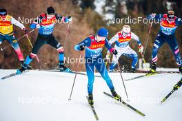 28.12.2021, Lenzerheide, Switzerland (SUI): Janik Riebli (SUI), Michal Novak (CZE), Logan Hanneman (USA), (l-r)  - FIS world cup cross-country, tour de ski, individual sprint, Lenzerheide (SUI). www.nordicfocus.com. © Modica/NordicFocus. Every downloaded picture is fee-liable.