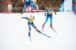 28.12.2021, Lenzerheide, Switzerland (SUI): Jessie Diggins (USA), Nadine Faehndrich (SUI), (l-r)  - FIS world cup cross-country, tour de ski, individual sprint, Lenzerheide (SUI). www.nordicfocus.com. © Modica/NordicFocus. Every downloaded picture is fee-liable.