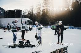 27.12.2021, Lenzerheide, Switzerland (SUI): Oskar Svensson (SWE), Calle Halfvarsson (SWE), (l-r)  - FIS world cup cross-country, tour de ski, training, Lenzerheide (SUI). www.nordicfocus.com. © Modica/NordicFocus. Every downloaded picture is fee-liable.