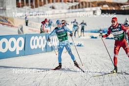 27.12.2021, Lenzerheide, Switzerland (SUI): Federico Pellegrino (ITA), Gleb Retivykh (RUS), (l-r)  - FIS world cup cross-country, tour de ski, training, Lenzerheide (SUI). www.nordicfocus.com. © Modica/NordicFocus. Every downloaded picture is fee-liable.