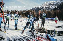 27.12.2021, Lenzerheide, Switzerland (SUI): Lucas Chanavat (FRA), Richard Jouve (FRA), Renaud Jay (FRA), (l-r)  - FIS world cup cross-country, tour de ski, training, Lenzerheide (SUI). www.nordicfocus.com. © Modica/NordicFocus. Every downloaded picture is fee-liable.