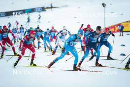 31.12.2021, Oberstdorf, Germany (GER): Michal Novak (CZE), Federico Pellegrino (ITA), Beda Klee (SUI), (l-r)  - FIS world cup cross-country, tour de ski, mass men, Oberstdorf (GER). www.nordicfocus.com. © Modica/NordicFocus. Every downloaded picture is fee-liable.