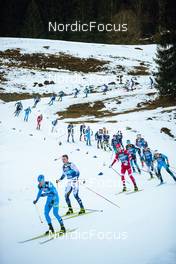 31.12.2021, Oberstdorf, Germany (GER): Gleb Retivykh (RUS), Imanol Rojo (ESP), Lauri Vuorinen (FIN), +m82+, (l-r)  - FIS world cup cross-country, tour de ski, mass men, Oberstdorf (GER). www.nordicfocus.com. © Modica/NordicFocus. Every downloaded picture is fee-liable.