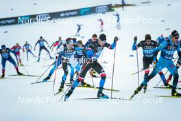 31.12.2021, Oberstdorf, Germany (GER): Alvar Johannes Alev (EST), Michal Novak (CZE), Petr Knop (CZE), Martin Collet (FRA), (l-r)  - FIS world cup cross-country, tour de ski, mass men, Oberstdorf (GER). www.nordicfocus.com. © Modica/NordicFocus. Every downloaded picture is fee-liable.