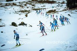 31.12.2021, Oberstdorf, Germany (GER): Perttu Hyvarinen (FIN), Gus Schumacher (USA), Giandomenico Salvadori (ITA), Martin Collet (FRA), (l-r)  - FIS world cup cross-country, tour de ski, mass men, Oberstdorf (GER). www.nordicfocus.com. © Modica/NordicFocus. Every downloaded picture is fee-liable.