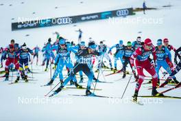 31.12.2021, Oberstdorf, Germany (GER): Martin Coradazzi (ITA), Imanol Rojo (ESP), Gleb Retivykh (RUS), Giandomenico Salvadori (ITA), (l-r)  - FIS world cup cross-country, tour de ski, mass men, Oberstdorf (GER). www.nordicfocus.com. © Modica/NordicFocus. Every downloaded picture is fee-liable.